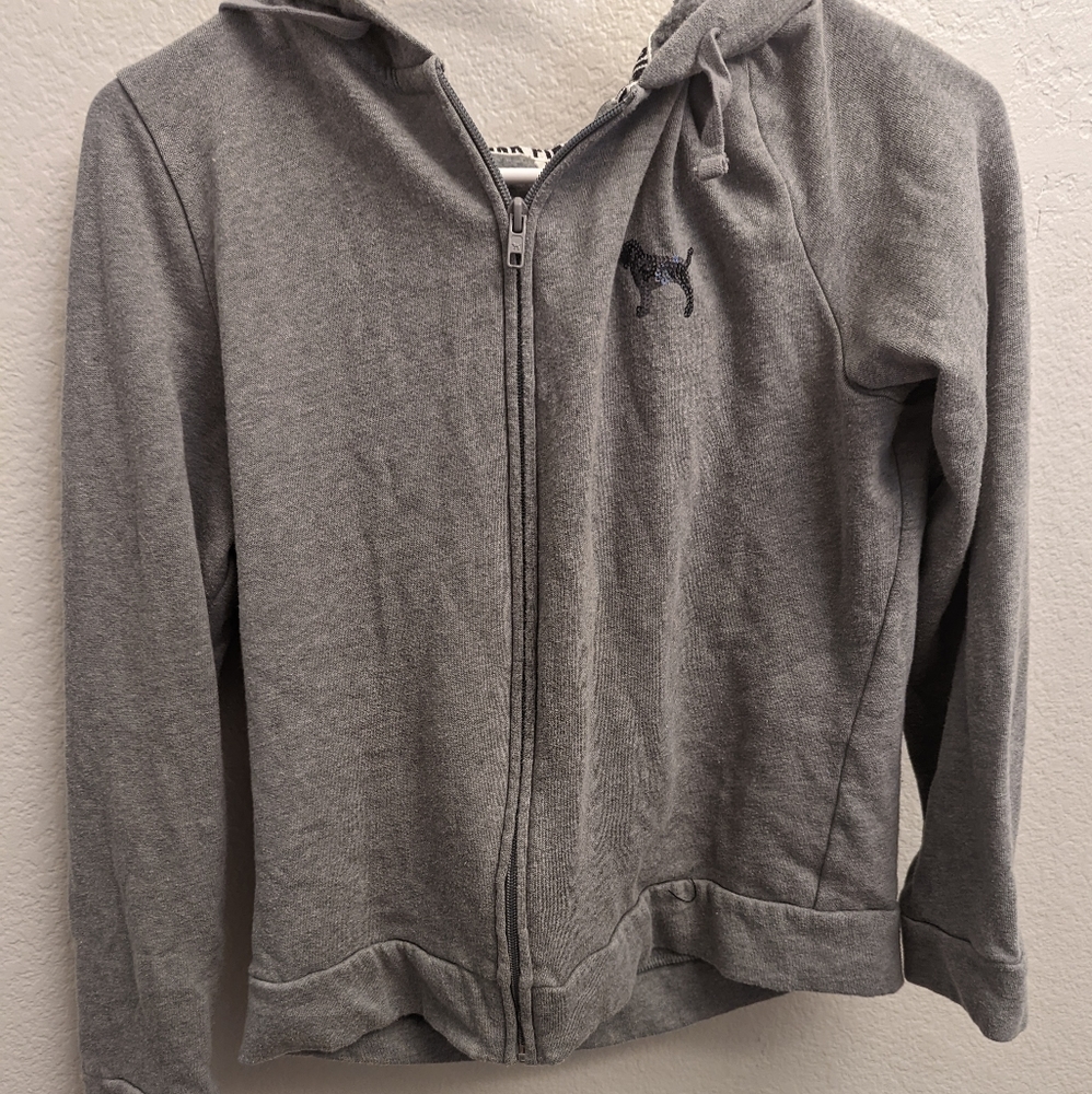 PINK Victoria's Secret Heather Gray Zip-Up Jacket